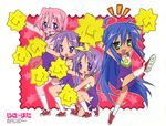  cheerleader hiiragi_kagami hiiragi_tsukasa izumi_konata lucky_star takara_miyuki 