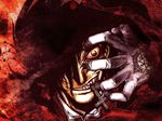  alucard_(hellsing) artist_request black_hair clenched_teeth close-up face hellsing highres looking_at_viewer male_focus solo teeth wide-eyed 
