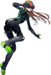  bodysuit brown_hair full_body goggles long_hair official_art persona persona_5 sakura_futaba soejima_shigenori solo transparent_background 