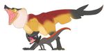  bird_wyvern capcom crossover duo feral great_wroggi lizard monster_hunter nintendo open_mouth orange_skin pok&eacute;mon reptile salandit scalie video_games 