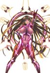  aoi_nagisa_(artist) blue_eyes breasts brown_hair koukawa_asuka large_breasts lilith-soft long_hair plugsuit taimanin_asagi taimanin_asagi_battle_arena weapon 