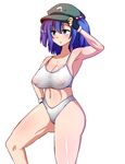  adjusting_clothes adjusting_hat amazon_(taitaitaira) areolae bad_id bad_pixiv_id blue_hair blush bra breasts cleavage clitoris covered_nipples cowboy_shot fingerless_gloves gloves hair_bobbles hair_ornament hand_on_hip hat kawashiro_nitori large_areolae large_breasts navel nipples panties see-through short_hair solo stomach touhou two_side_up underwear underwear_only white_background 