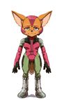  anthro black_nose bodysuit boots brown_fur canine clothing fara_phoenix female fennec footwear fox fur gloves green_eyes joeadok long_ears mammal nintendo skinsuit smile solo star_fox tight_clothing video_games 