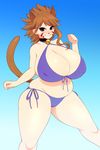  2016 :3 animal_humanoid bell big_breasts breasts brown_eyes brown_hair cat_humanoid cleavage clothed clothing collar feline female hair hi_res huge_breasts human humanoid long_hair looking_at_viewer mammal navel nipple_bulge pastelletta side_boob simple_backgroundbell_collar slightly_chubby smile solo standing thick_thighs 