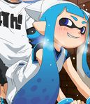  blue_eyes cephalopod cosplay ika_musume marine nintendo smile splatoon squid video_games white_hat 