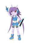  2015 alpha_channel anthro black_nose clothed clothing crossover dragon dzaladan female freedom_planet gloves hair horn purple_hair sash_lilac shorts simple_background solo transparent_background video_games yu-gi-oh 