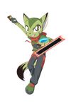  2015 alpha_channel black_nose carol_tea clothed clothing dzaladan feline female fingerless_gloves freedom_planet fur gloves green_eyes green_fur hoodie mammal simple_background slit_pupils solo transparent_background video_games wildcat yu-gi-oh 