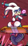  anthro butt carrotia_the_rabbit clothing devilish_ghoul eyelashes female gloves lagomorph looking_at_viewer mammal panties rabbit ribbons solo sonic_(series) underwear 