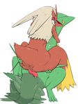  2016 animal_genitalia animal_penis anthro apc_(artist) blaziken cloaca cum cum_inside duo erection hemipenes interspecies male multi_penis nintendo nude penetration penis pok&eacute;mon sceptile sex simple_background stand_and_carry_position standing tongue tongue_out video_games white_background 