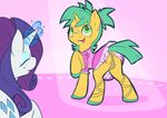  2016 alternate_hairstyle anus balls butt clothed clothing cutie_mark duo equine eyes_closed eyeshadow fearingfun female feral freckles friendship_is_magic girly glowing hair hi_res horn lipstick long_hair makeup male mammal my_little_pony open_mouth purple_hair rarity_(mlp) smile snails_(mlp) spotlight unicorn 