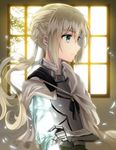  airgetlam_(fate) armor bedivere blonde_hair breastplate cape fate/grand_order fate/stay_night fate_(series) glowing glowing_hand green_eyes highres katou_kuroko male_focus solo twintails upper_body 
