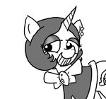  bow clothing ear_piercing equine fan_character female feral ficficponyfic horn joyride(colt_quest) mammal my_little_pony piercing simple_background smile solo unicorn 
