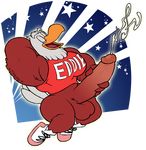  anthro avian balls bird eagle eddie_eagle humanoid_penis male masturbation muscular penile_masturbation penis rubberskunktoo solo 