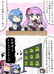  3girls blush_stickers cannonballs comic delphinium_(flower_knight_girl) flower_knight_girl multiple_girls nazuna_(flower_knight_girl) sangobana_(flower_knight_girl) translation_request urushi 