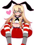  anchor_hair_ornament blonde_hair blush censored crop_top crossdressing elbow_gloves genderswap genderswap_(ftm) gloves hair_ornament hairband heart heart_censor highleg highleg_panties highres kantai_collection lifebuoy looking_at_viewer male_focus microskirt nakagawa_(shirupet_logic) otoko_no_ko panties sailor_collar shimakaze-kun shimakaze_(kantai_collection) skirt solo striped striped_legwear thighhighs thong underwear white_gloves yellow_eyes 