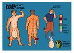  2016 angry anthro armpits balls big_balls bloopa butt clothed clothing digital_media_(artwork) feline flexing fur green_eyes hair happy huge_balls hyper hyper_balls mammal model_sheet muscular nude orange_fur palette penis pose simple_background solo standing tiger 