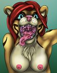 breasts drooling exiled-tiger feline female gaping_mouth leopard looking_at_viewer macro mammal mouth_shot nipples nude open_mouth saliva smile solo teeth throat tongue tongue_out vore yawn 