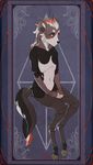  anthro breasts caprine diesel_wiesel featureless_breasts featureless_crotch female goat horn mammal mustelid navel nude otter simple_background sitting solo 