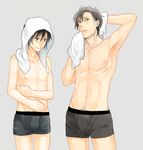  2boys age_difference boku_dake_ga_inai_machi male_focus multiple_boys nipples student tagme teacher topless towel underwear wet 