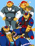  2016 abs anthro baseball_cap bearlovestiger13 biceps big_muscles blush bulge cat chance_furlong clothed clothing feline flight_suit food fully_clothed hat hi_res hot_dog male mammal muscular muscular_male open_pants shirt solo stocky stripes swat_kats t-bone underwear 