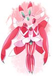  gen_7_pokemon lurantis no_humans one_eye_closed orchid_mantis pokemon pokemon_(creature) praying_mantis red_eyes shikkoku_neko solo white_background 