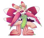  cavitees eyelashes female lurantis nintendo nipples pink_eyes plump_labia pok&eacute;mon pok&eacute;morph pussy pussy_juice solo video_games 