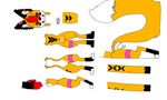 2016 anthro blonde_hair canine dafekzz_(artist) dafekzz_(character) false_teeth fox fur hair looking_at_viewer male mammal model_sheet multicolored_hair nude red_hair simple_background smile solo standing text two_tone_hair white_background 