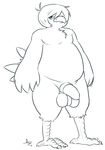  anthro aogami avian balls big_balls big_penis chest_tuft chocobo cock_ring feathers final_fantasy hair half-closed_eyes looking_at_viewer male penis simple_background sketch slightly_chubby solo square_enix standing talons tuft video_games 