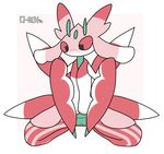  2016 antennae arthropod black_eyes blush c1-11131 clitoris female feral insect lurantis mantis nintendo pok&eacute;mon pussy red_sclera shy simple_background solo spreading video_games wings 