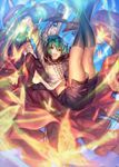  antennae arms_up cape gloves green_hair looking_at_viewer open_mouth shigaraki_(strobe_blue) smile solo touhou wriggle_nightbug 