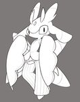  animal_genitalia anthro arthropod erection genital_slit greyscale knot line_art looking_at_viewer lurantis monochrome nintendo penis pok&eacute;mon slit standing tapering_penis video_games vulapa 