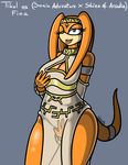  blue_eyes boobwindow breasts canastus cosplay crossover female fina hair long_dress masturbation orange_hair skies_of_arcadia solo sonic_(series) sonic_adventure tikal_the_echidna transparency video_games wide_hips 