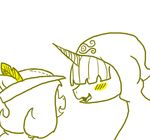  blush clothing cub earth_pony emerald_jewel(colt_quest) equine fan_character feathers female ficficponyfic hat horn horse male mammal my_little_pony pony sensoria(colt_quest) simple_background unicorn white_background young 