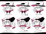  &gt;:( :&gt; :d expressions fang fang_out flandre_scarlet frown furukawa_(yomawari) happy hat highres imitating jitome komeiji_koishi mimicry mob_cap multiple_girls no_nose open_mouth side_ponytail smile touhou translated v-shaped_eyebrows 