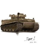  caterpillar_tracks ground_vehicle highres kakesoba military military_vehicle motor_vehicle no_humans original tank tiger_i weapon white_background 