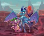  2016 armpits dragon duo female friendship_is_magic male my_little_pony princess_ember_(mlp) scepter spike_(mlp) thediscorded wings 