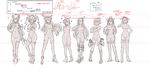  absurdres boots cosmic_(crownclowncosmic) fusou_(kantai_collection) glasses headgear height_chart height_difference high_heels highres ise_(kantai_collection) kantai_collection kirishima_(kantai_collection) kongou_(kantai_collection) long_hair multiple_girls musashi_(kantai_collection) mutsu_(kantai_collection) nagato_(kantai_collection) nude outline ponytail short_hair single_thighhigh thighhighs translated twintails yamato_(kantai_collection) 