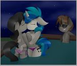  befishproductions being_watched big_breasts breasts clothed clothing fan_character female female/female friendship_is_magic hot_tub kissing my_little_pony octavia_(mlp) order_compulsive_(character) swimsuit topless vinyl_scratch_(mlp) 