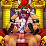  2016 4_toes amber_eyes anal anal_penetration animal_genitalia animal_penis anthro arm_around_neck armlet balls big_penis black_fur black_pawpads blue_penis blue_tongue blush bowser bracelet brown_scales canine canine_penis chair chair_position chest_tuft claws collar detailed_background digital_media_(artwork) duo erection fox from_behind_position front_view fur green_eyes green_scales hair hand_on_thigh happy happy_sex hi_res hindpaw horn interspecies jewelry knot koopa larger_male male male/male mammal mario_bros multicolored_fur multicolored_scales nintendo nude one_eye_closed pawpads paws penetration penis penis_size_difference red_fur red_hair remonpie saliva scales scalie sex shell signature size_difference smaller_male smile teeth throne toe_claws toes tongue tongue_out tuft vein veiny_penis video_games white_fur white_scales zoru 