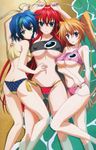  ass bikini cameltoe erect_nipples highschool_dxd rias_gremory shidou_irina swimsuits underboob wet yuri zenovia_(highschool_dxd) 