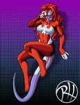  alien armpits cosplay costume digital_media_(artwork) female hair marvel predaguy red_hair spandex spider-man_(series) spider-woman vik 