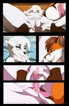 2016 anthro bed blue_eyes blush breasts canine comic cunnilingus female fox hi_res licking licking_lips lying male male/female mammal muramuri nipples nude oral pillow pussy saliva sex tongue tongue_out vaginal yellow_eyes 