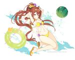  beach brown_hair kaku-san-sei_million_arthur long_hair lp_(hamasa00) swimsuit 