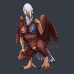  2019 anthro avian bald_eagle bikini bird breasts brown_feathers cleavage clothed clothing digital_drawing_(artwork) digital_media_(artwork) eagle feathers female healthcare_eagle non-mammal_breasts solo swimsuit united_states_of_america venlightchaser white_feathers wings 