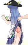  afterimage ass assisted_exposure back bare_arms black_hat blue_hair blush cellphone cowboy_shot dress dress_lift flat_ass food frills from_behind fruit gradient gradient_background hands hat hinanawi_tenshi holding holding_phone leaf long_hair momoiro_lettuce motion_blur motion_lines out_of_frame panties parody peach phone pokemon pokemon_go polka_dot polka_dot_panties puffy_short_sleeves puffy_sleeves rainbow_order red_panties shade short_sleeves smartphone solo_focus surprised sweatdrop touhou underwear 