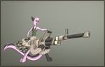  2015 anthro breasts dreamkeepers female fur gun hair mammal pink_fur pink_hair ranged_weapon remarkably_average simple_background small_breasts solo viriathus weapon 