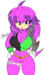  2016 akatsukishiranui-fox anthro big_breasts bottomless breasts cleavage clothed clothing echidna female huge_breasts julie-su mammal monotreme solo sonic_(series) 