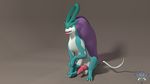  3d_(artwork) balls canine deretto digital_media_(artwork) feral knot legendary_pok&eacute;mon male mammal nintendo penis pok&eacute;mon precum quadruped solo suicune tongue video_games 