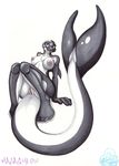  2008 anthro anus aurqa_(malachi) big_breasts breasts cetacean clitoris female fin humanoid_feet humanoid_hands looking_at_viewer malachi mammal marine nipples nude orca pinup pose presenting pussy smile solo tail_fin whale 