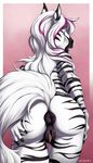  2016 anthro anus butt equine female hi_res mammal nude presenting presenting_hindquarters pussy solo stripes truegrave9 zebra 